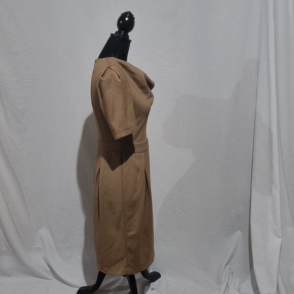 Bodybag dress by Jude Clothing brown cowl short sleeve small unlined tan neutral - Picture 11 of 16
